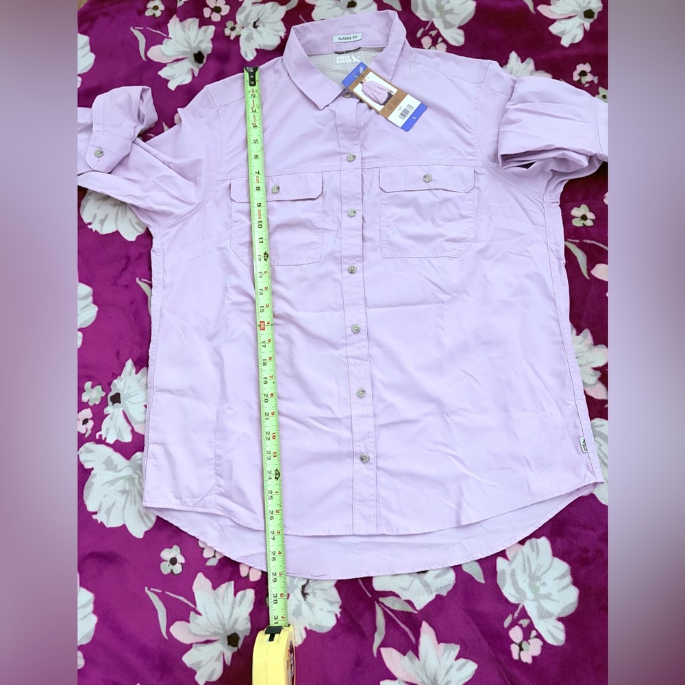 ❤️Eddie Bauer Lavender Button-Down Shirt NWT size L - Picture 15 of 16